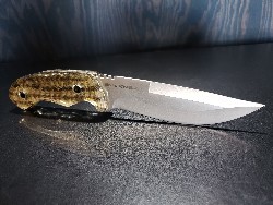 STRIPED BASS SKIN KNIFE HANDLE - COLLECTOR KNIFE